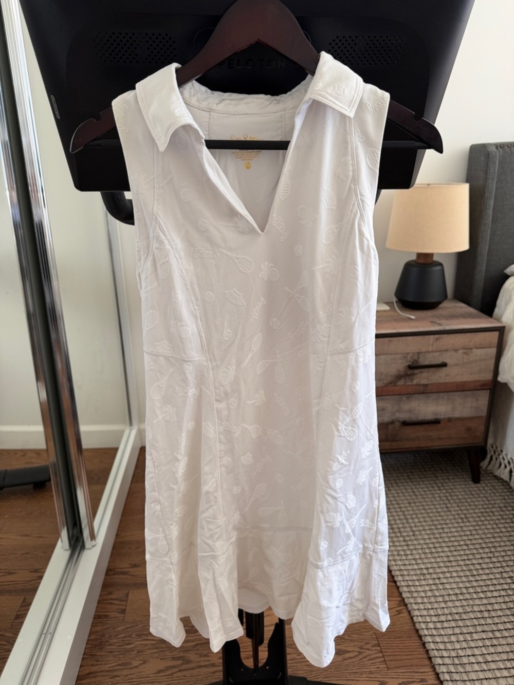 Lilly Pulitzer White Sleeveless Embroidered Collared Tennis Dress